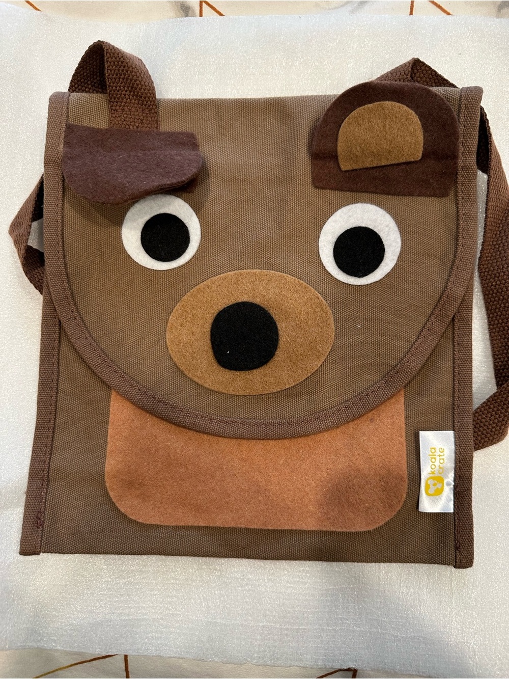 Kids Brown Bear Crossbody Bag by (Brown)